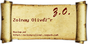 Zolnay Olivér névjegykártya